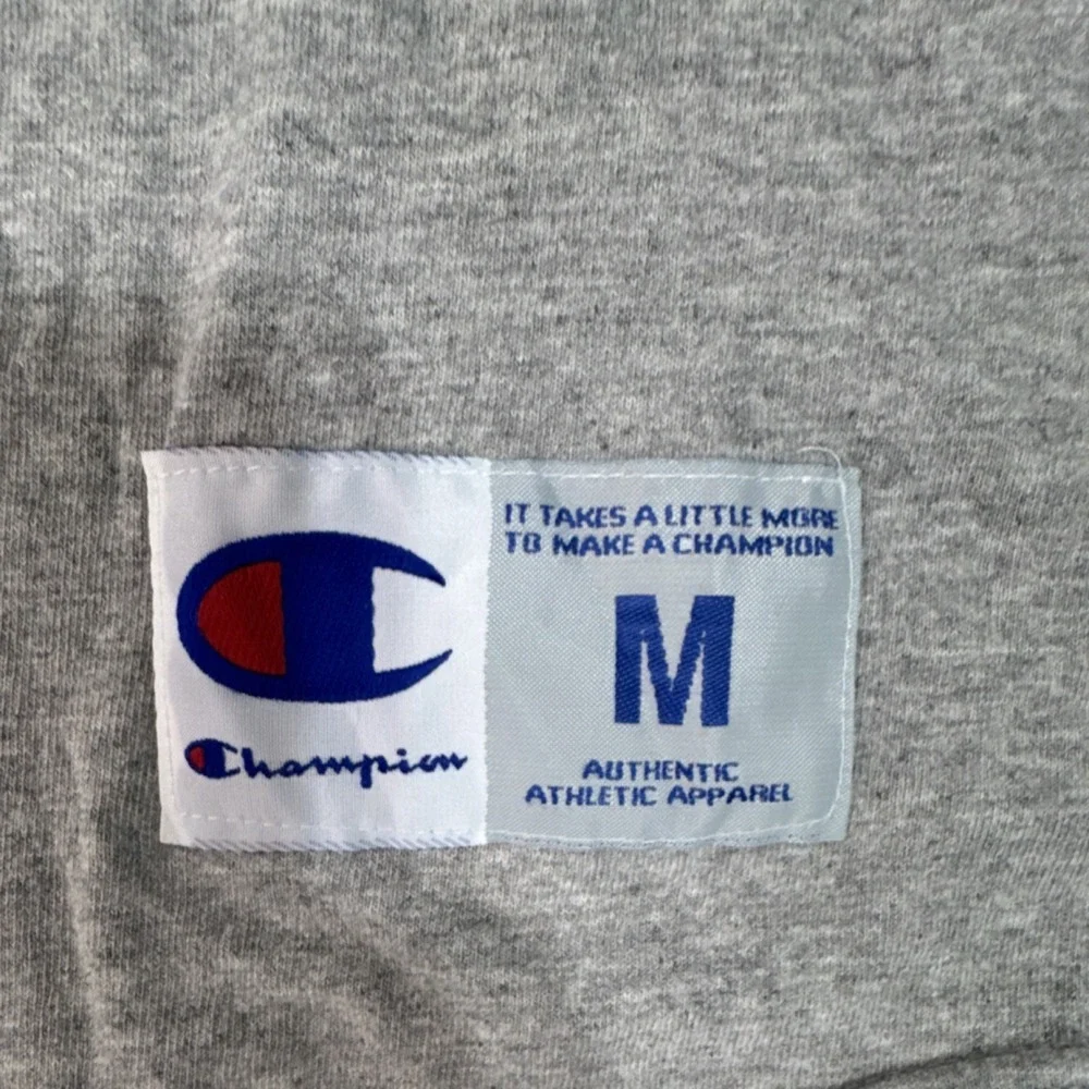 Champion Authentic Gray/Blue Colorblock Raglan 3/4 Sleeve Men's T-Shirt M - Picture 2 of 4